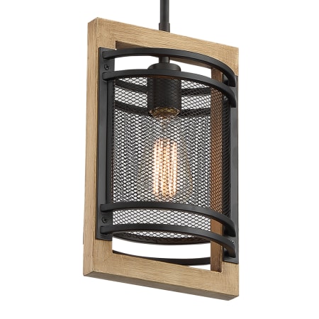 A large image of the Nuvo Lighting 60/7262 Black / Honey Wood