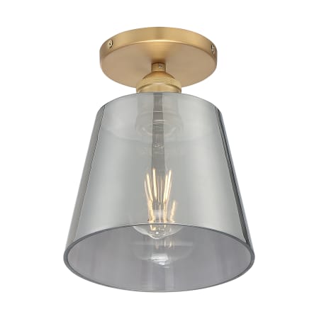 A large image of the Nuvo Lighting 60/7323 Brushed Brass / Smoked Glass