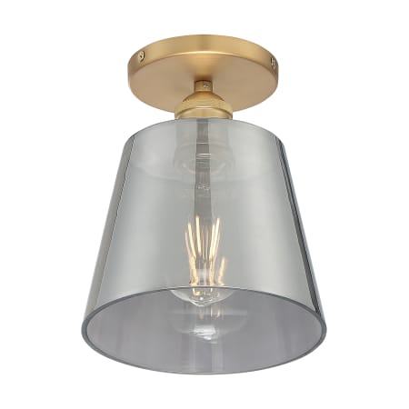 A large image of the Nuvo Lighting 60/7323 Brushed Brass / Smoked Glass