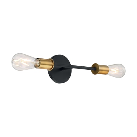 A large image of the Nuvo Lighting 60/7342 Black / Brushed Brass