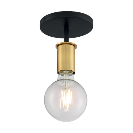 A large image of the Nuvo Lighting 60/7343 Black / Brushed Brass