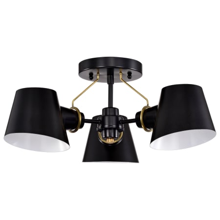 A large image of the Nuvo Lighting 60/7384 Black / Burnished Brass