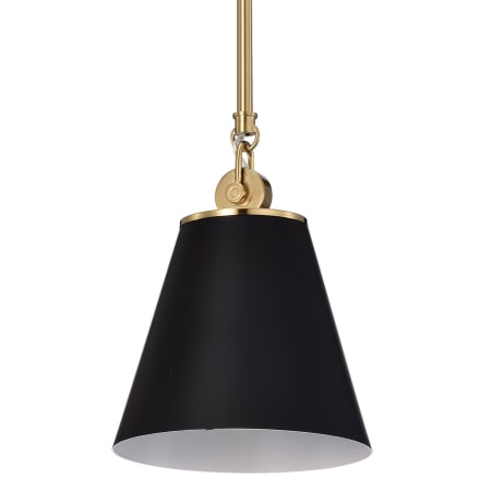 A large image of the Nuvo Lighting 60/7408 Black / Vintage Brass