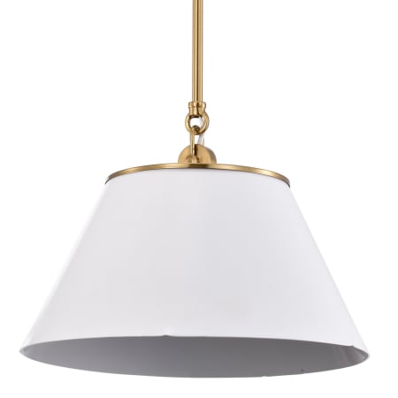 A large image of the Nuvo Lighting 60/7411 White / Vintage Brass