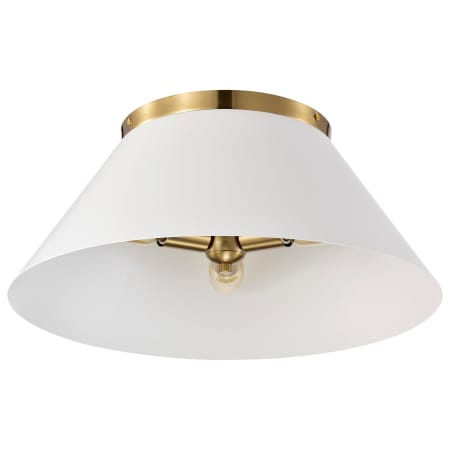 A large image of the Nuvo Lighting 60/7420 White / Vintage Brass