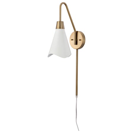 A large image of the Nuvo Lighting 60/7467 Matte White / Burnished Brass