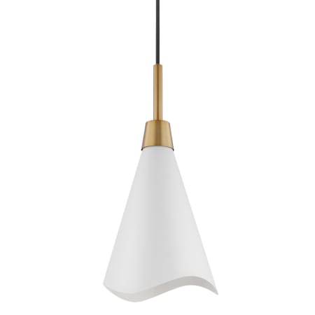 A large image of the Nuvo Lighting 60/7470 Matte White / Burnished Brass