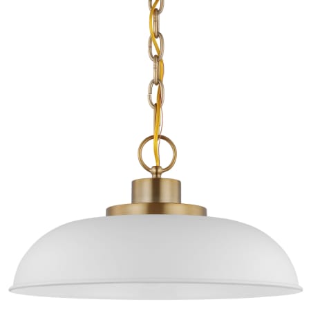 A large image of the Nuvo Lighting 60/7480 Matte White / Burnished Brass