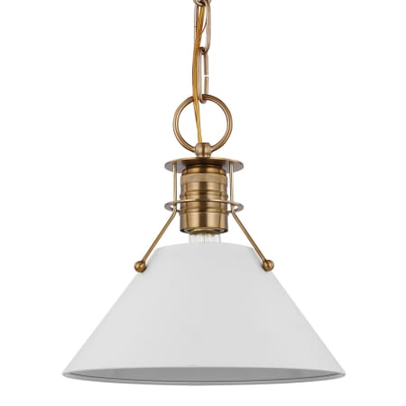 A large image of the Nuvo Lighting 60/7521 Matte White / Burnished Brass