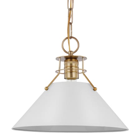 A large image of the Nuvo Lighting 60/7523 Matte White / Burnished Brass