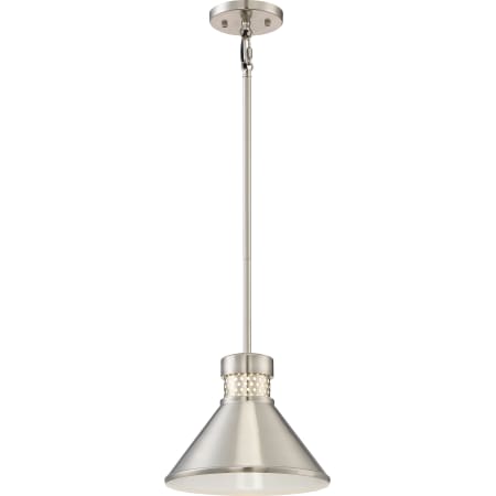 A large image of the Nuvo Lighting 62/851 Brushed Nickel / White Accent