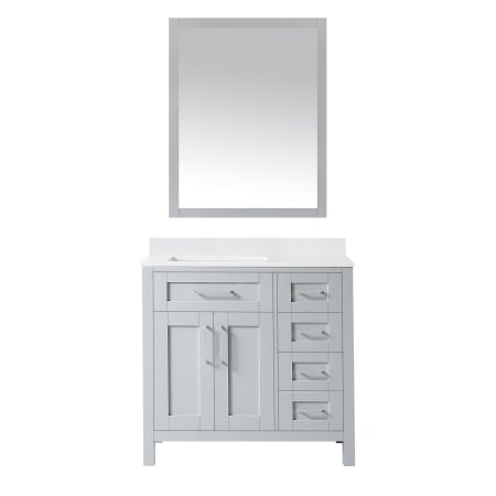 A large image of the Ove Decors Tahoe 36 Dove Grey / Cultured Marble Top