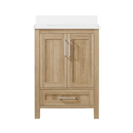 A large image of the Ove Decors Kansas 24 White Oak / Cultured Marble Top