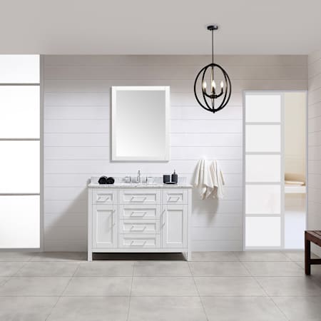 A large image of the Ove Decors Tahoe 48 White / Carrera Marble Top