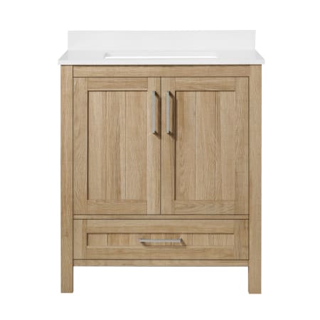 A large image of the Ove Decors Kansas 30 White Oak / Cultured Marble Top