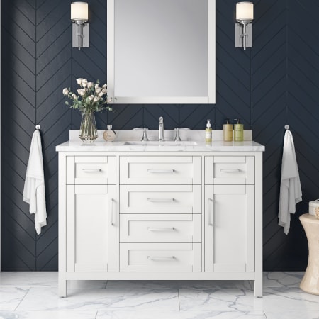 A large image of the Ove Decors 15VVA-TAHO48-007EI White / Carrara Marble Top