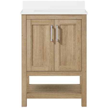 A large image of the Ove Decors Vegas 24 White Oak / Cultured Marble Top