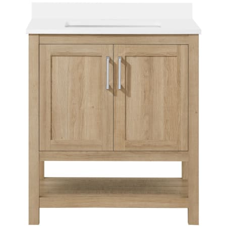 A large image of the Ove Decors Vegas 30 White Oak / Cultured Marble Top