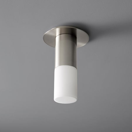 A large image of the Oxygen Lighting 3-308 Satin Nickel / Matte Opal Glass