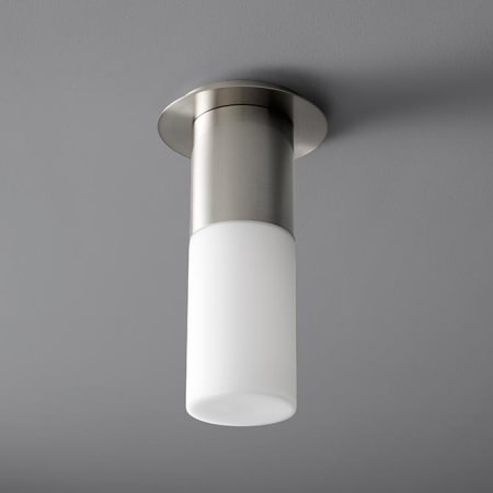 A large image of the Oxygen Lighting 3-309 Satin Nickel / Matte Opal Glass