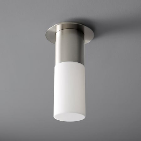 A large image of the Oxygen Lighting 3-309 Satin Nickel / Matte White Acrylic