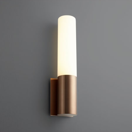 A large image of the Oxygen Lighting 3-518 Satin Copper / Matte Opal Shade