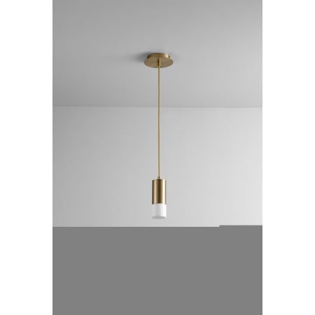 A large image of the Oxygen Lighting 3-607 Aged Brass / Matte White Shade