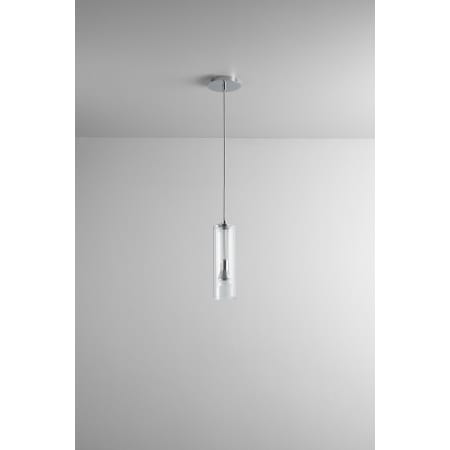 A large image of the Oxygen Lighting 3-609 Polished Chrome / Clear Shade
