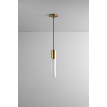 A large image of the Oxygen Lighting 3-653 Aged Brass / Matte White Shade