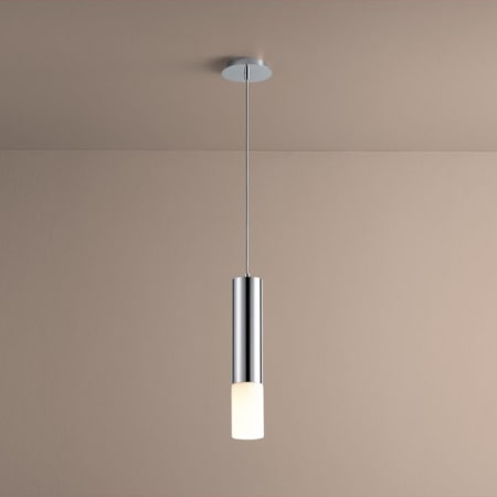 A large image of the Oxygen Lighting 3-654 Polished Chrome / Matte Opal Shade