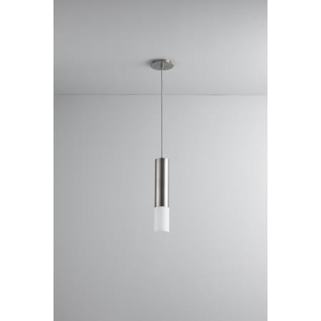 A large image of the Oxygen Lighting 3-654 Satin Nickel / Matte White Shade
