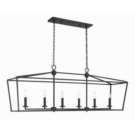Park Harbor PHPL6488BK Black Hillpoint 6 Light 48" Wide ...