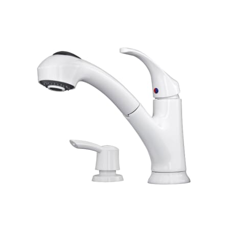 Pfister F Wkp 701w White Shelton Pullout Spray Kitchen Faucet A Large Image Of The Pfister F Wkp 701 White