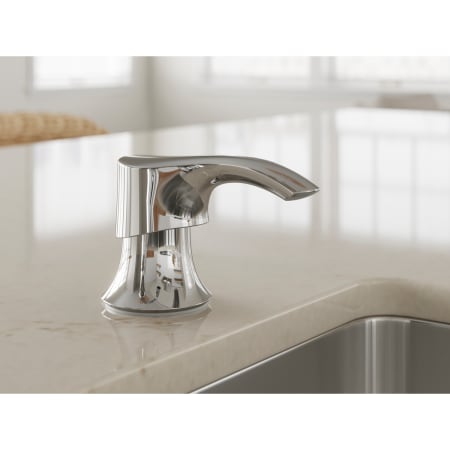 Pfister SoloTilt Kitchen Sink Soap Dispenser – Spot Defense Stainless Steel, 16oz Bottle, One-Hand Use