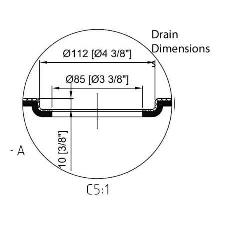 A large image of the PROFLO PFSBA6036 Drain Close Up