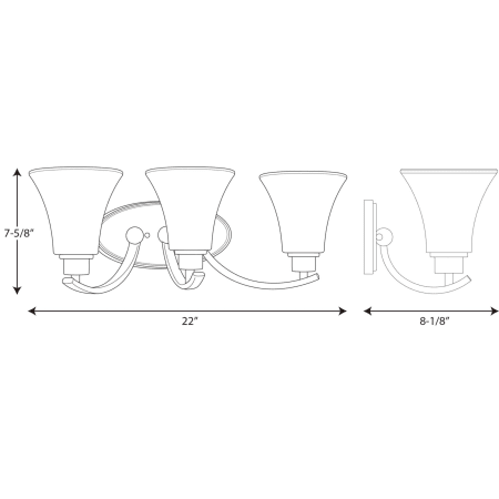 A large image of the Progress Lighting P2002 Line Drawing