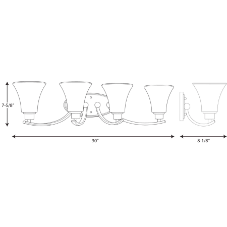 A large image of the Progress Lighting P2003 Line Drawing