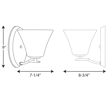 A large image of the Progress Lighting P2004-09 Line Drawing