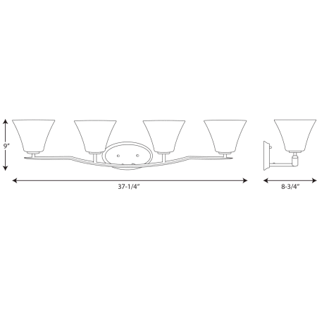 A large image of the Progress Lighting P2007 Line Drawing