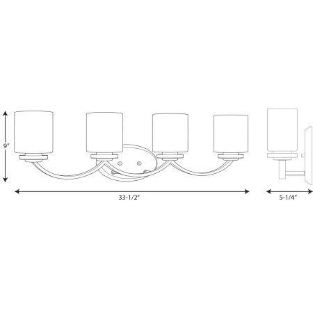 A large image of the Progress Lighting P2015 Line Drawing