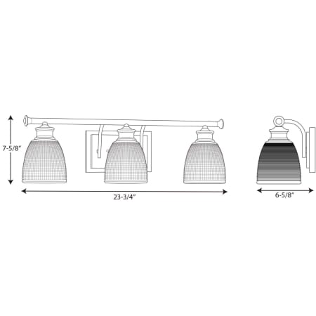 A large image of the Progress Lighting P2117 Line Drawing