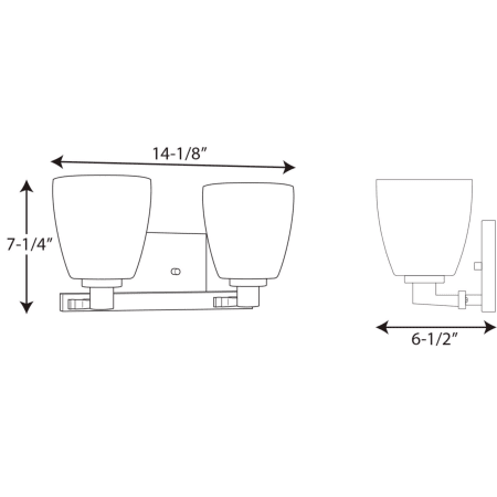 A large image of the Progress Lighting P2166 Line Drawing