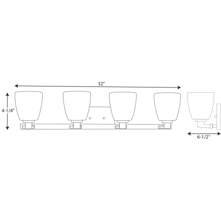 A large image of the Progress Lighting P2168 Line Drawing