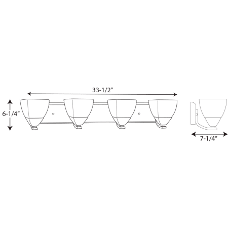 A large image of the Progress Lighting P2703 Line Drawing