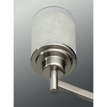 Bathroom Vanity Light With Glass Shades, Alexa Collection 5 Light Brushed Nickel Chandelier With Glass Shades