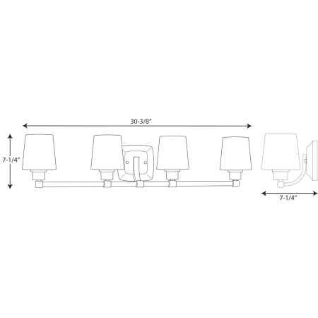 A large image of the Progress Lighting P300019 Line Drawing