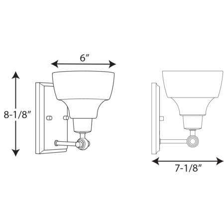 A large image of the Progress Lighting P300039 Line Drawing