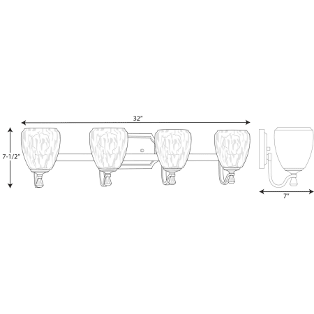 A large image of the Progress Lighting P300119 Line Drawing