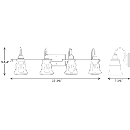 A large image of the Progress Lighting P300140 Line Drawing