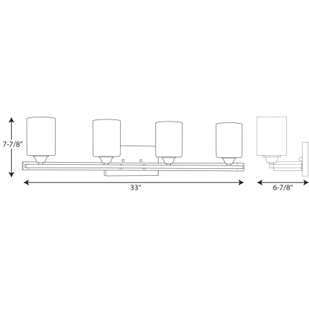 A large image of the Progress Lighting P300147 Line Drawing